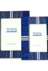 Two's Company Stacks & Stripes Navy Frame 4x6