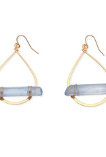 Leslie Curtis Teardrop Hoop Blue Stone