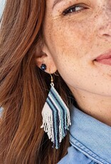 Ink + Alloy Haley Falling Lines Earrings Blue