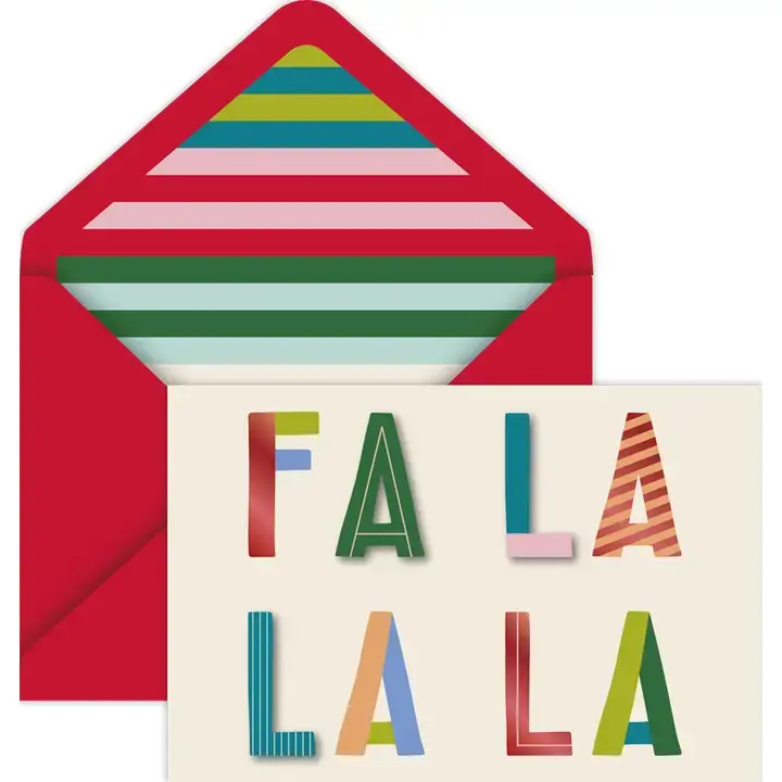 Gift Wrap Company Seeing Stripes Fa La La Cards