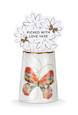 Demdaco Butterfly Picked With Love Vase