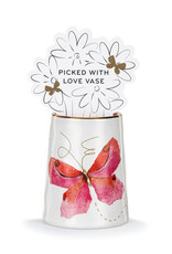 Demdaco Butterfly Picked With Love Vase