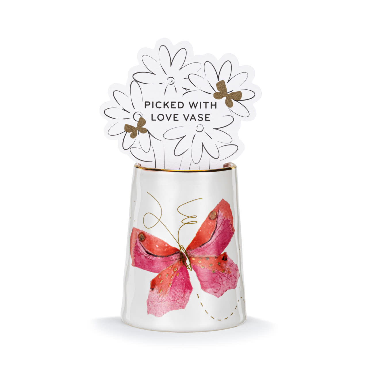 Demdaco Butterfly Picked With Love Vase