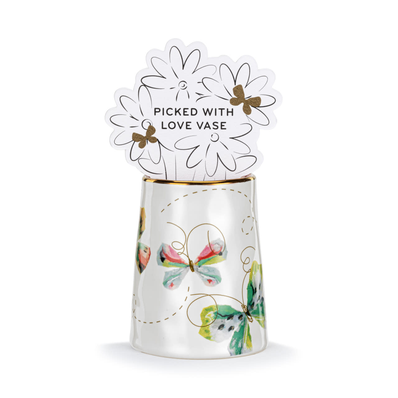 Demdaco Butterfly Picked With Love Vase