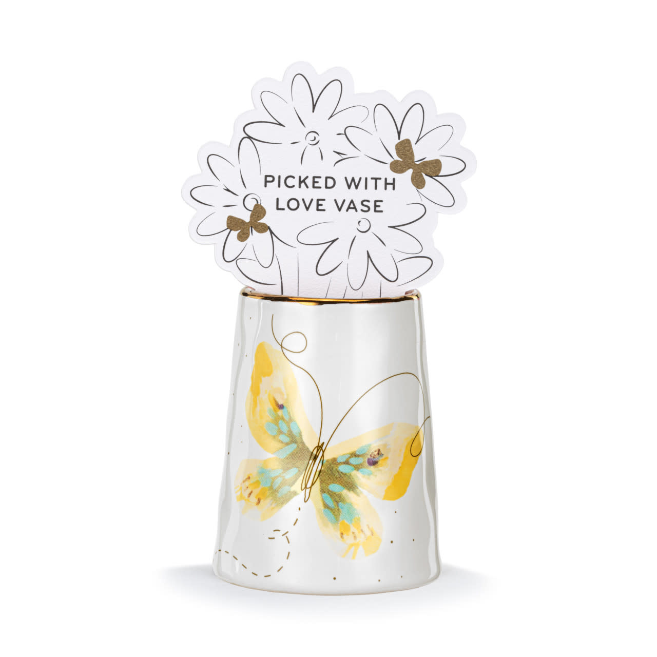 Demdaco Butterfly Picked With Love Vase