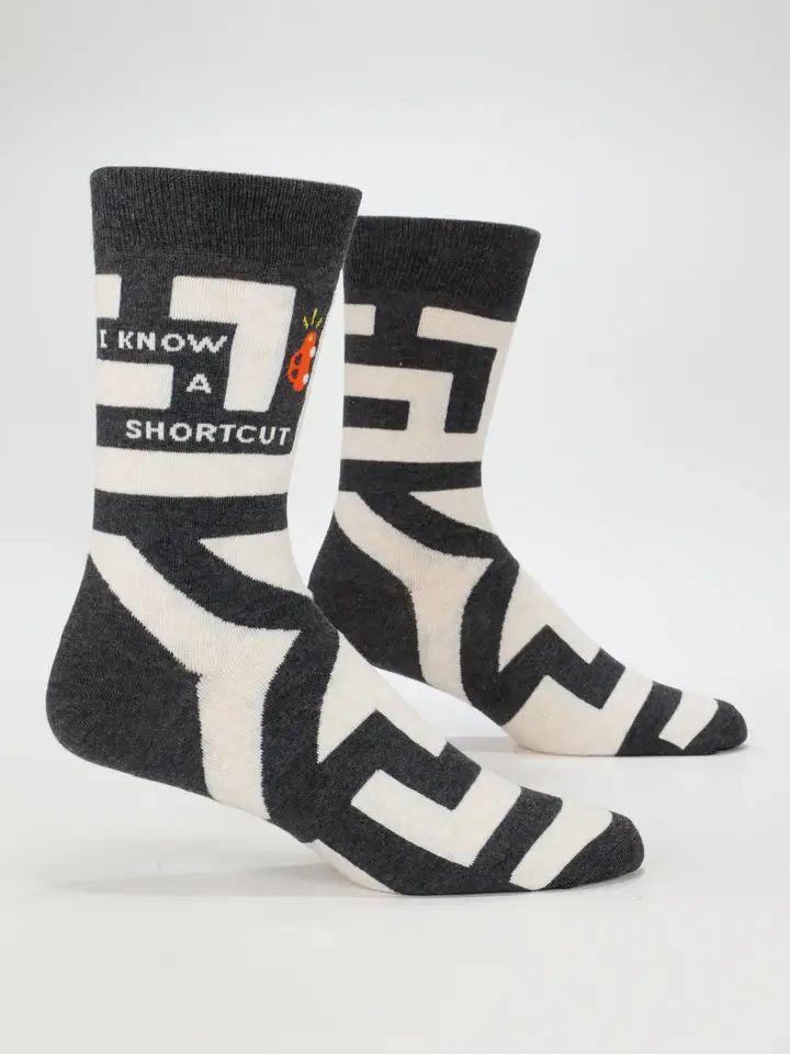 Blue Q I Know A Shortcut Mens Socks