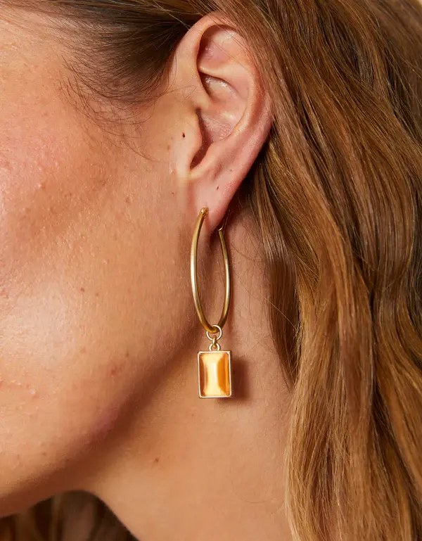 Spartina Chateau Hoop Earrings Optic Sunstone