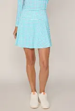 G Lifestyle Ruffle Skort Turquoise Houndstooth