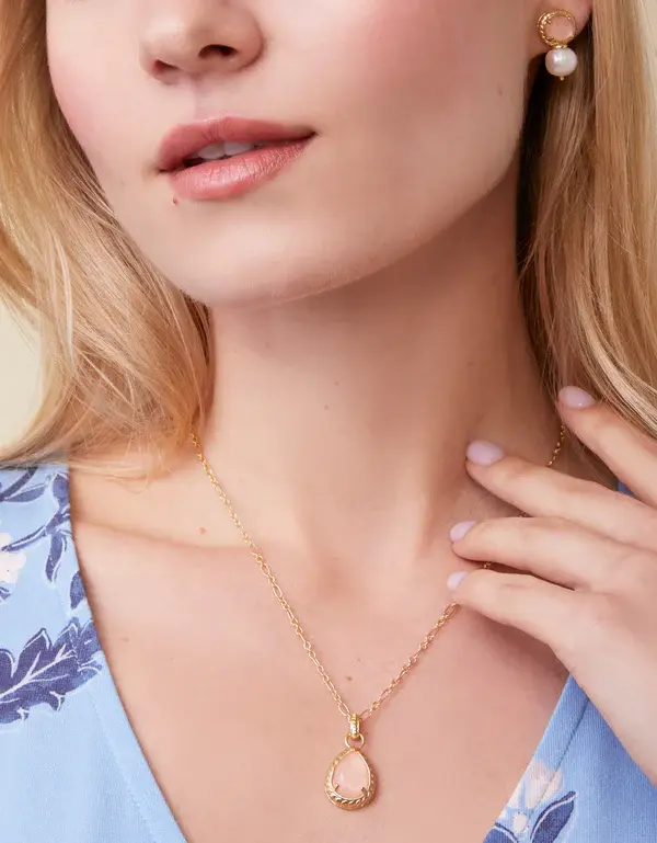 Spartina Karina Teardrop Necklace 18" Peach