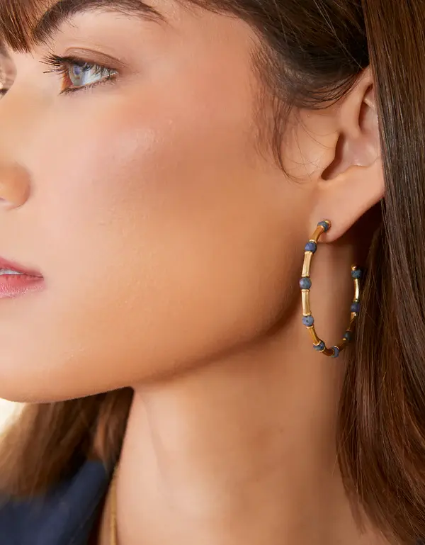 Spartina Calm Waters Hoop Earrings Blue
