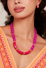 Zenzii Resin Tube Glassbead Necklace