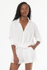 Young Fabulous & Broke Traveler Linen Top Bone