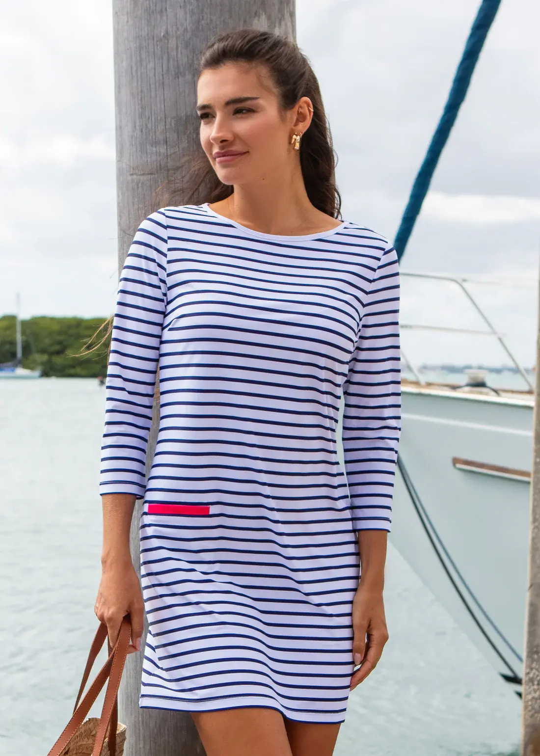 Cabana Life Heritage Navy Stripe Shift Dress