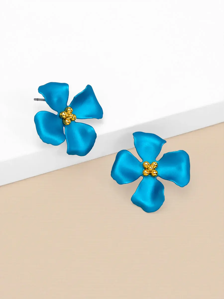 Zenzii Elara Metallic Flower Earring