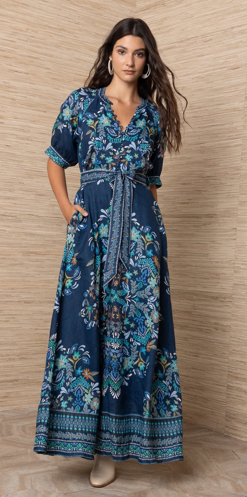 Hale Bob Sage Maxi Dress Navy