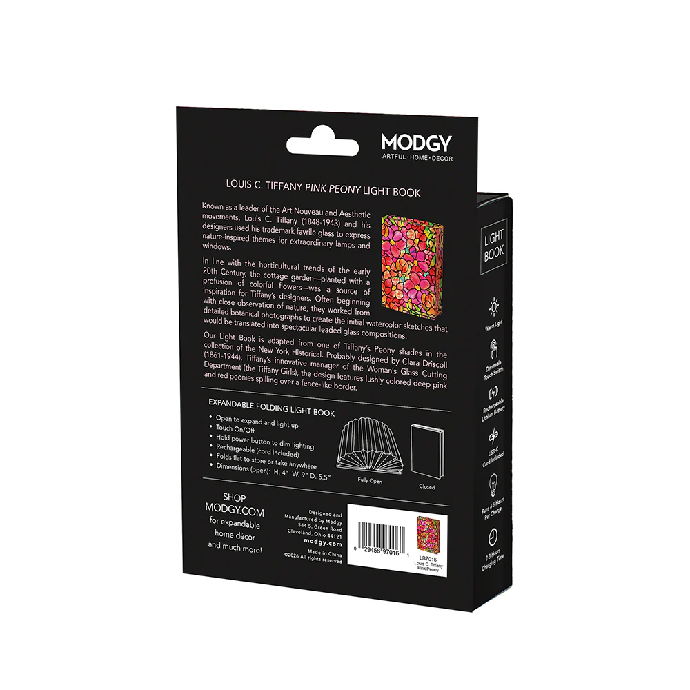 Modgy Louis C Tiffany Peony Light Book