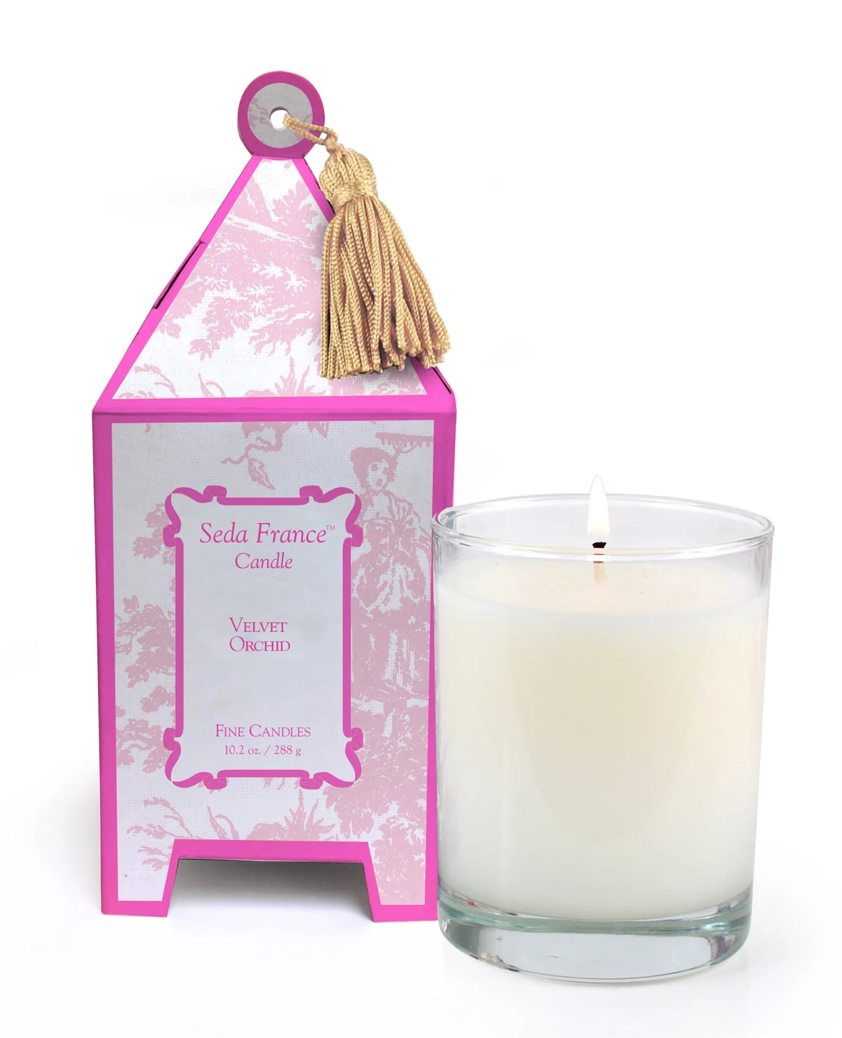 Seda France Toile Pagoda 10.2 oz Candle Velvet Orchid