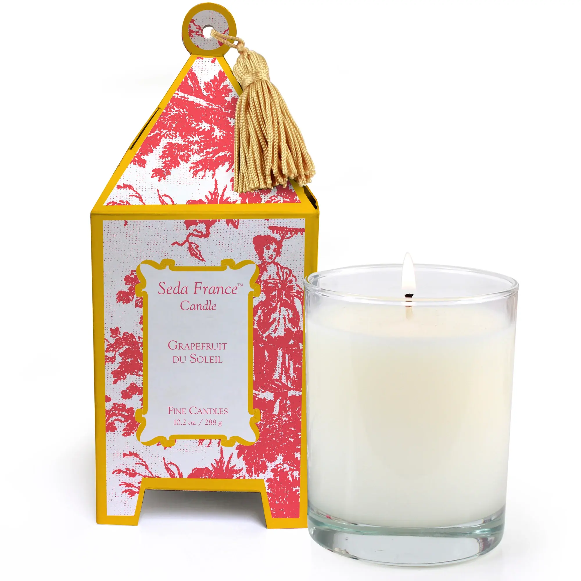 Seda France Toile Pagoda 10.2 oz Candle Grapefruit du Soleil