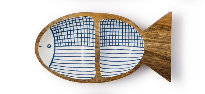 Two's Company Hand-Crafted Fish Tray Medium
