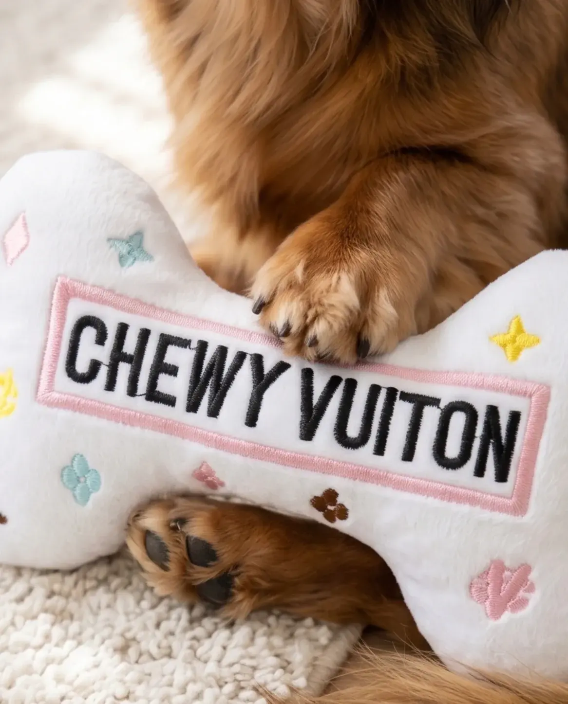 Haute Diggity Chewy Vuiton Bone Toy Large