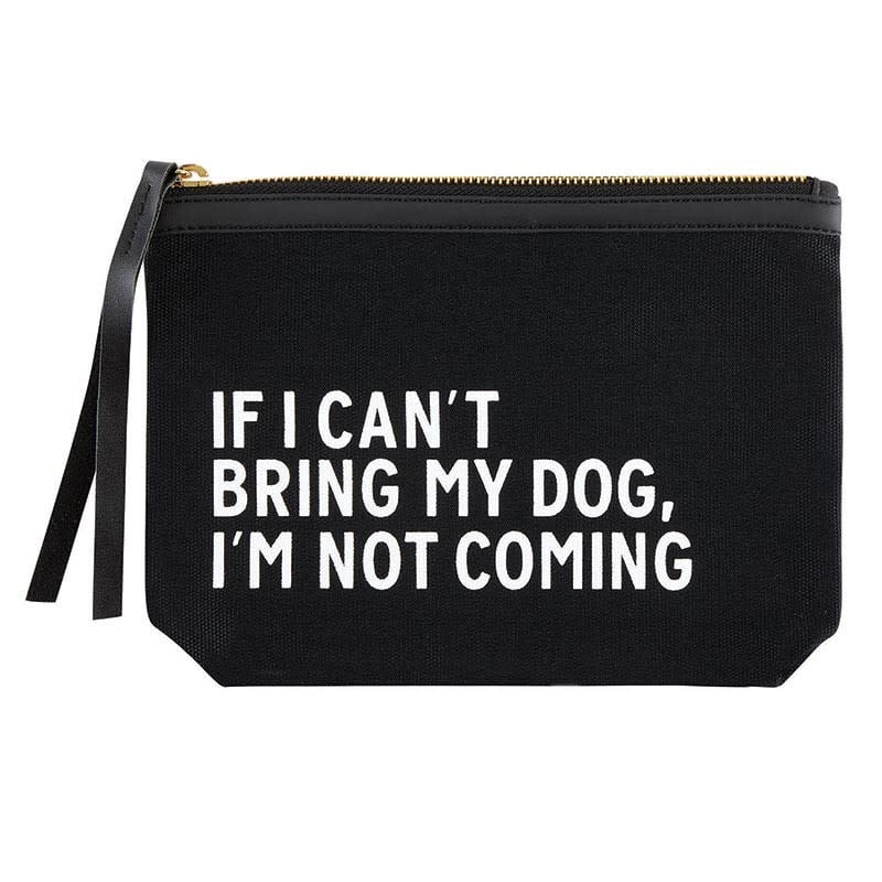 Santa Barbara Design Black Pouch - Can't Bring My Dog