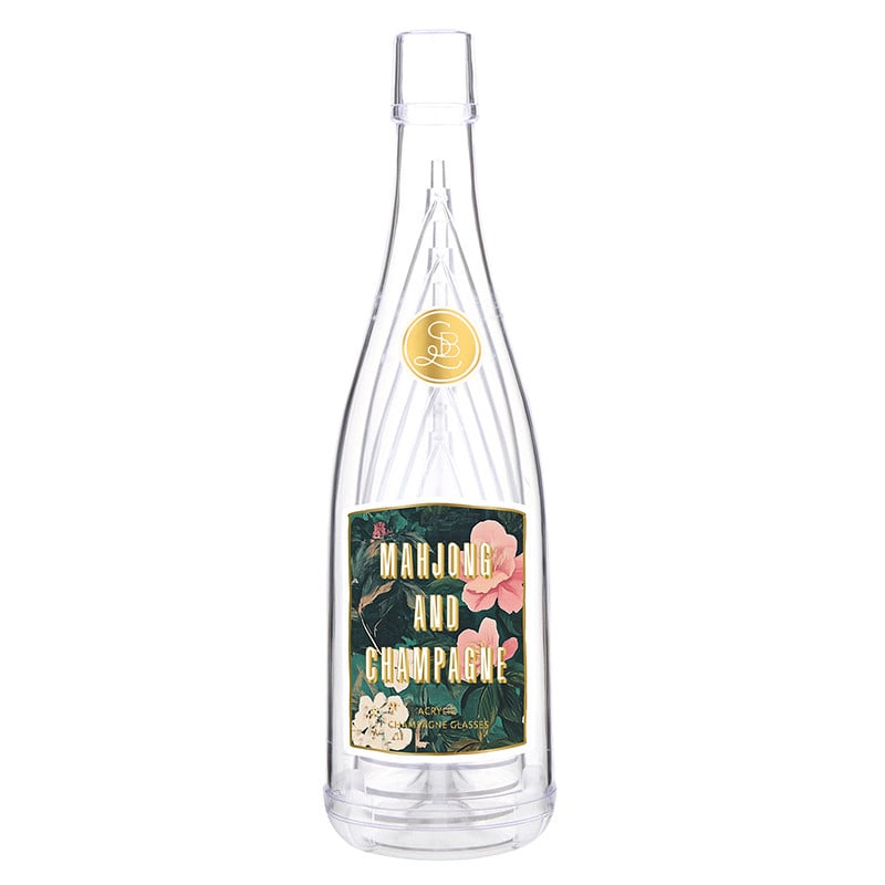 Santa Barbara Design Acrylic Champagne Bottle + Glasses - Mahjong and Champagne