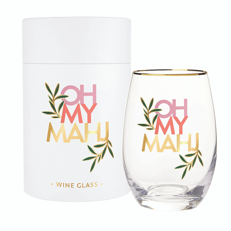 Santa Barbara Design Stemless Wine Glass - Oh My Mahj