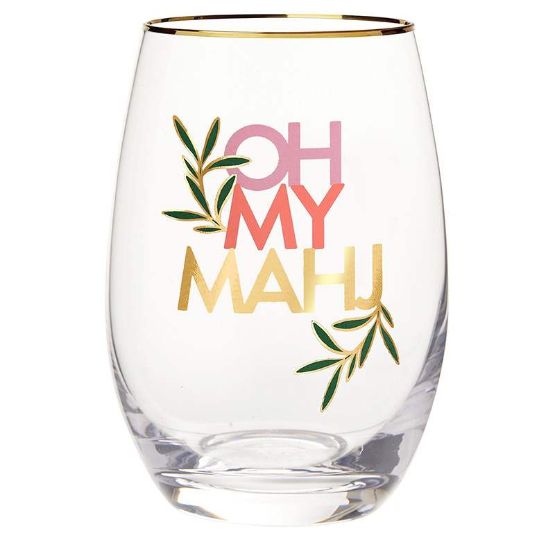 Santa Barbara Design Stemless Wine Glass - Oh My Mahj
