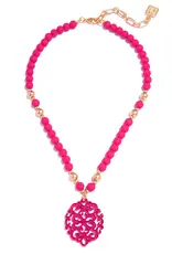 Zenzii Damask Pendant Beaded Necklace