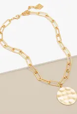 Zenzii Hammered Medallion Collar Necklace