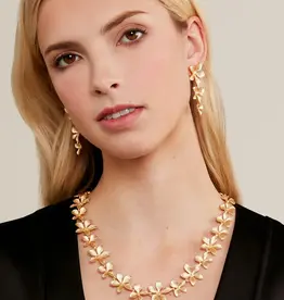Zenzii Metal Graduated Flower Necklace