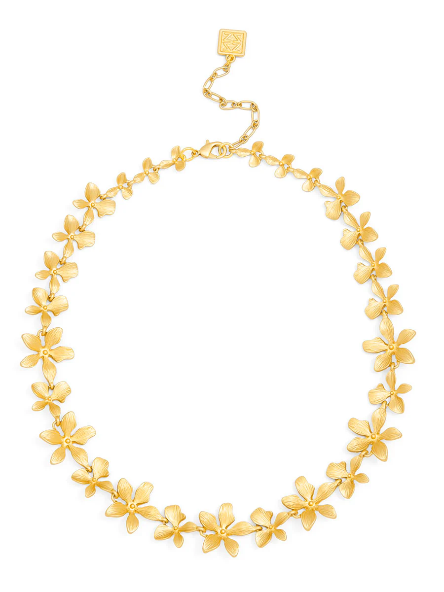 Zenzii Metal Graduated Flower Necklace