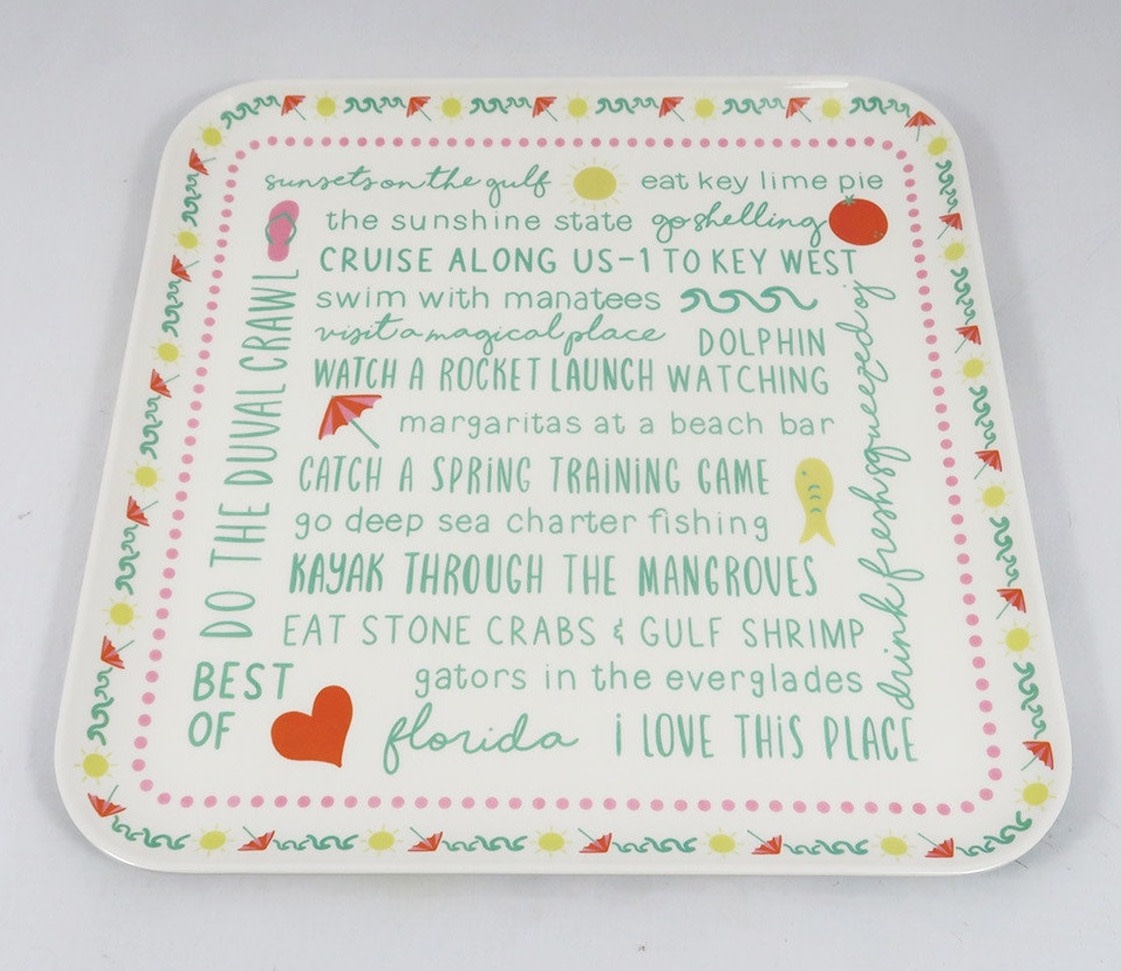 One Hundred 80 Degrees Florida In Bloom Melamine Platter