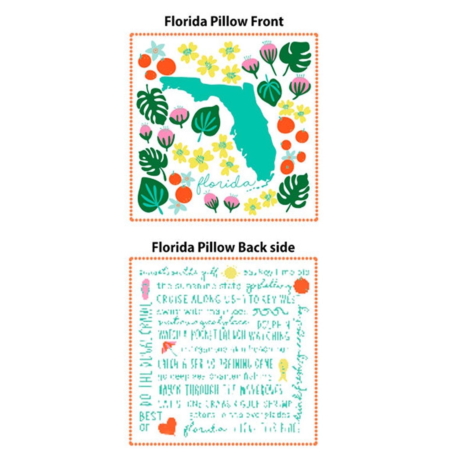 One Hundred 80 Degrees Florida in Bloom Pillow 18"