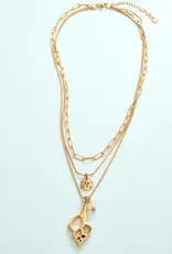 Spartina Spiral Shell Layered Necklace 18"