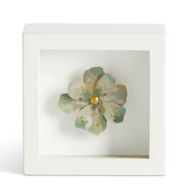 Demdaco Peace Light Green Flower Shadow Box - 4in