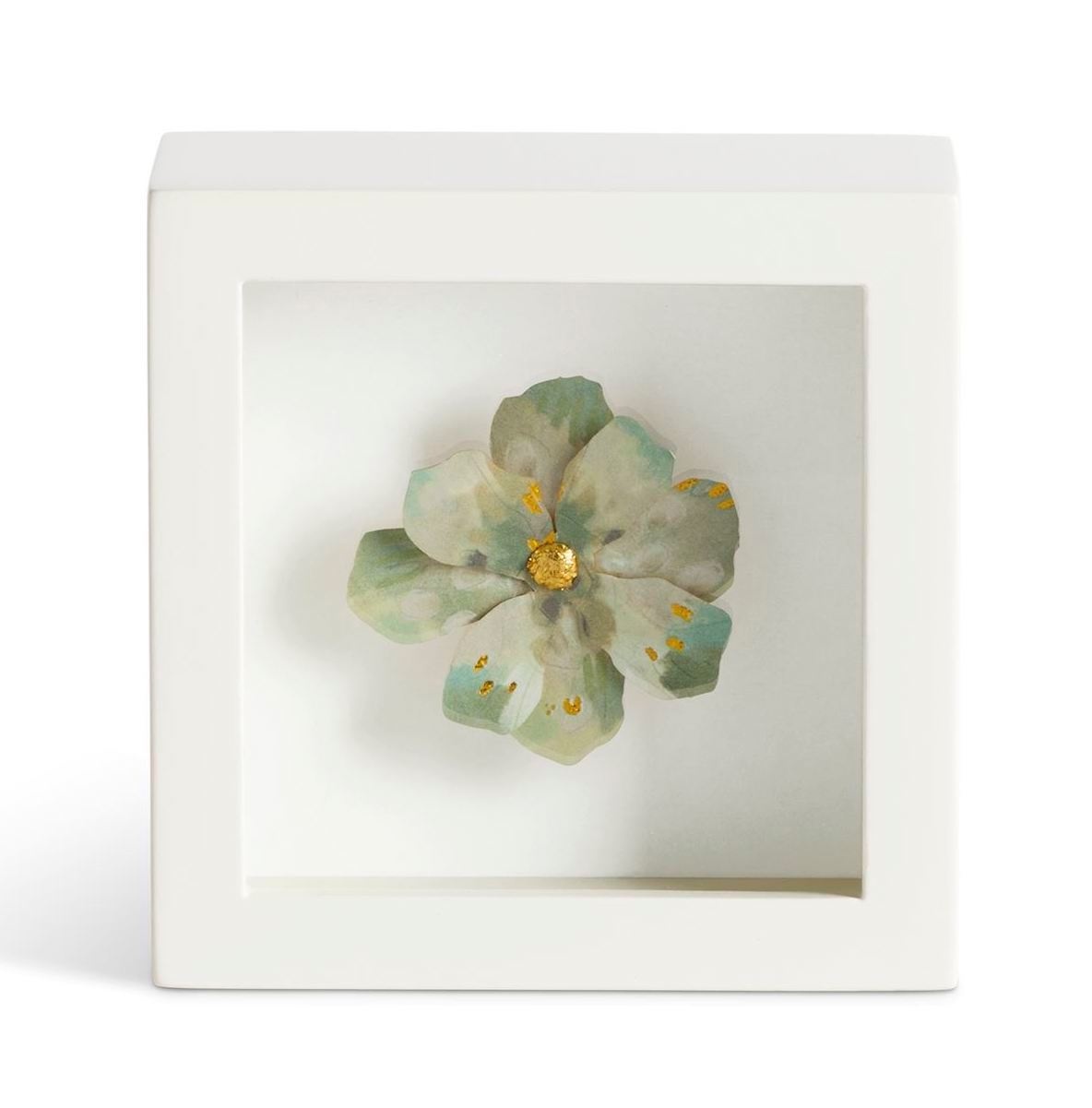 Demdaco Peace Light Green Flower Shadow Box - 4in