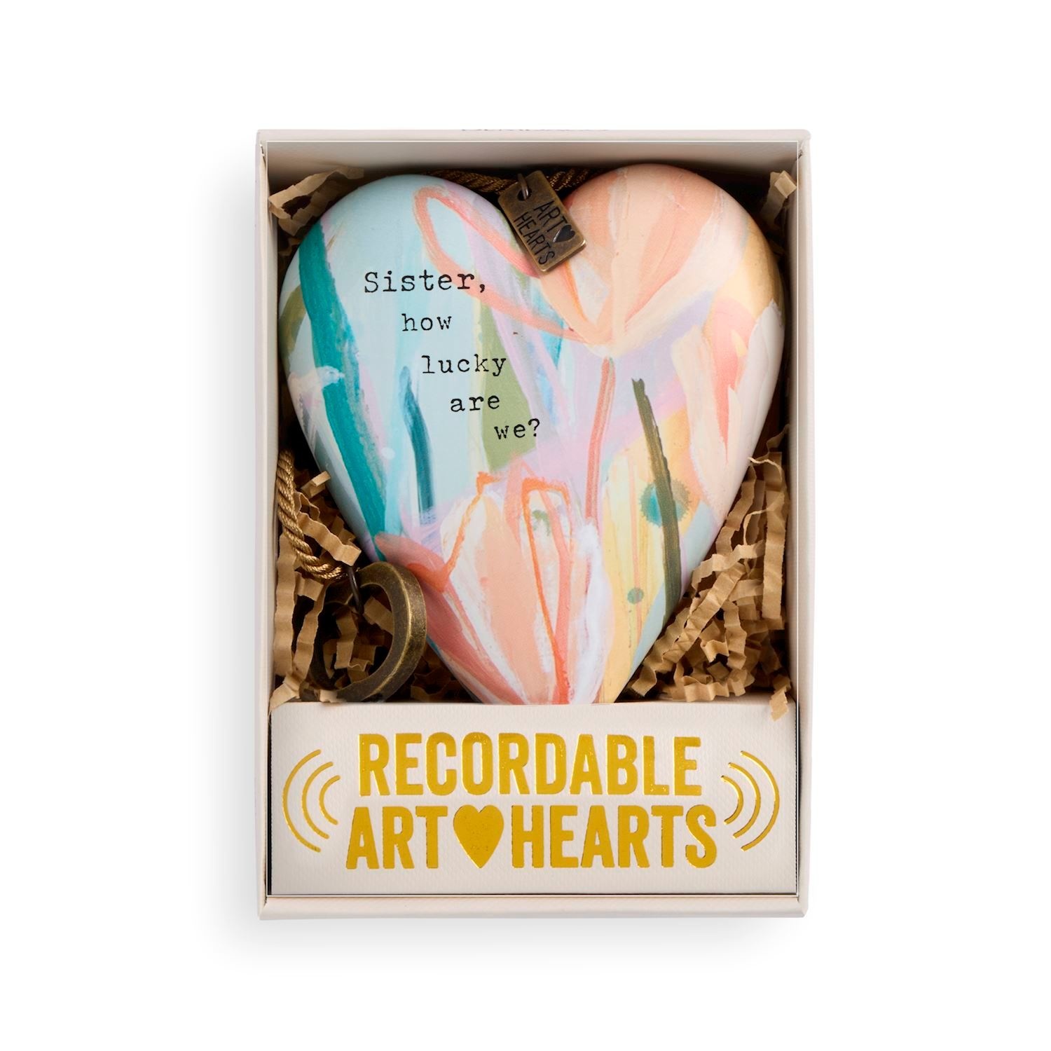 Demdaco Sister How Lucky Recordable Art Heart