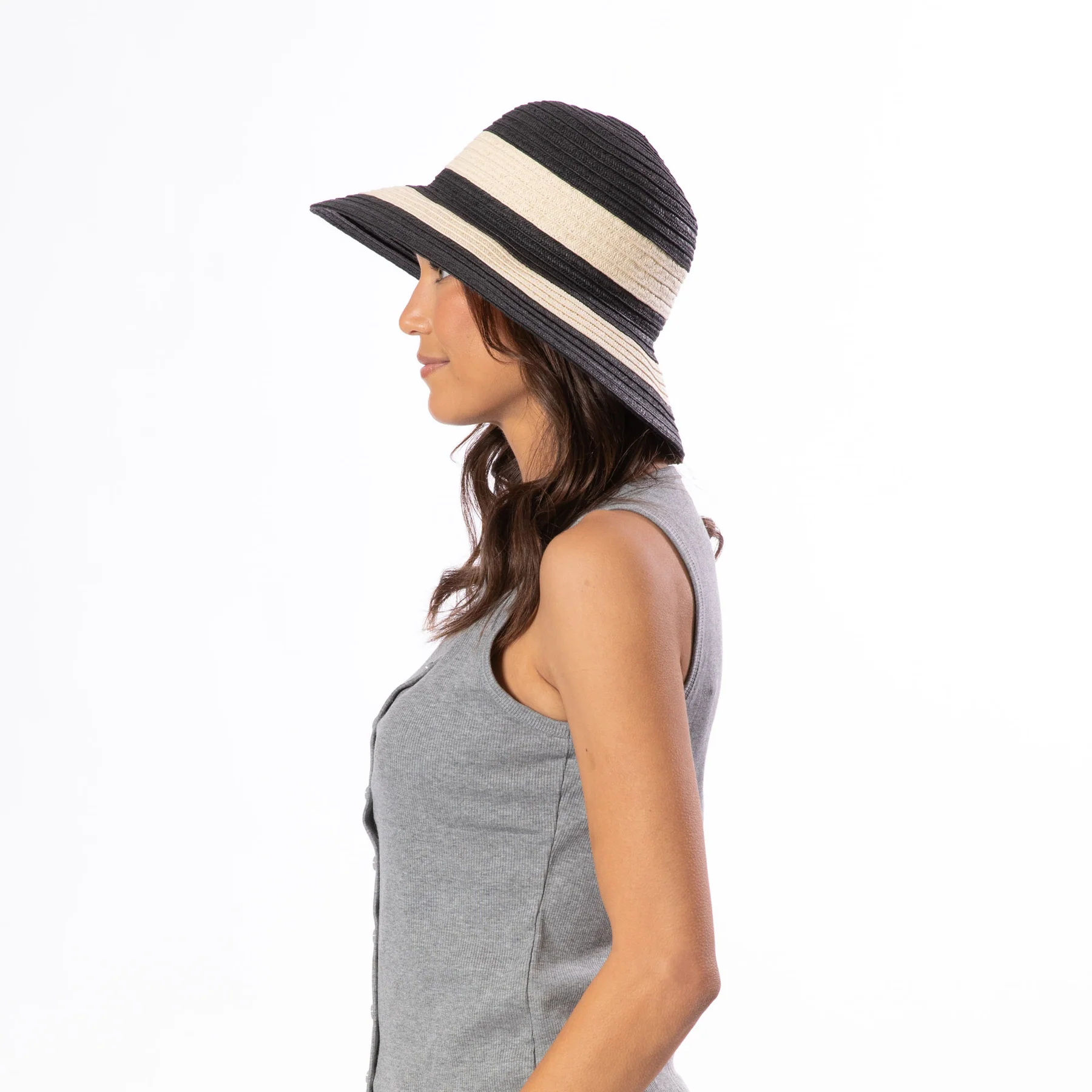 San Diego Hat Striped Wide Braided Hat