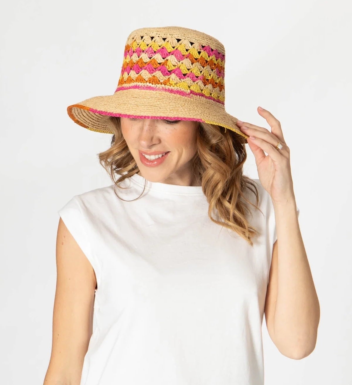 Crochet & Braided Raffia Bucket Hat