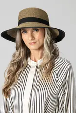 San Diego Hat Water Repellent Striped Hat Black