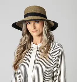 San Diego Hat Water Repellent Striped Hat Black