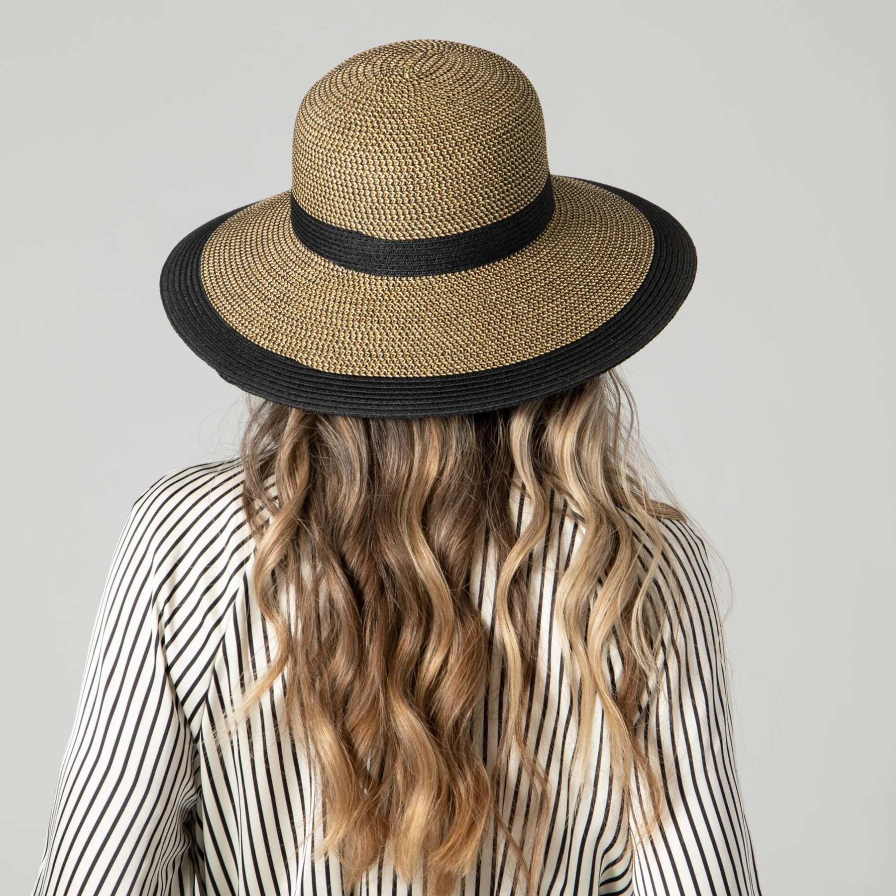 San Diego Hat Water Repellent Striped Hat Black