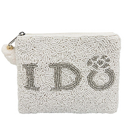 I Do Ring Beaded Pouch