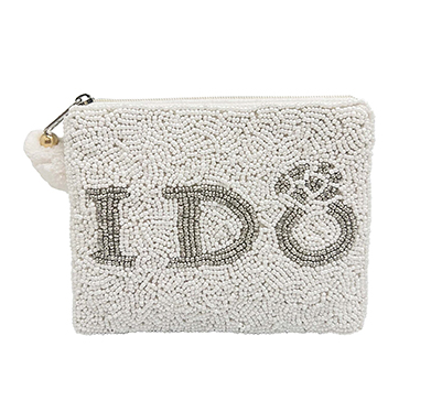 I Do Ring Beaded Pouch