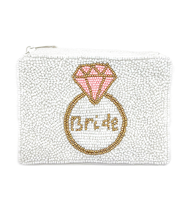 Bride & Ring Beaded Pouch