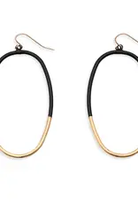 Leslie Curtis Raven Gold Black Hoop Earring