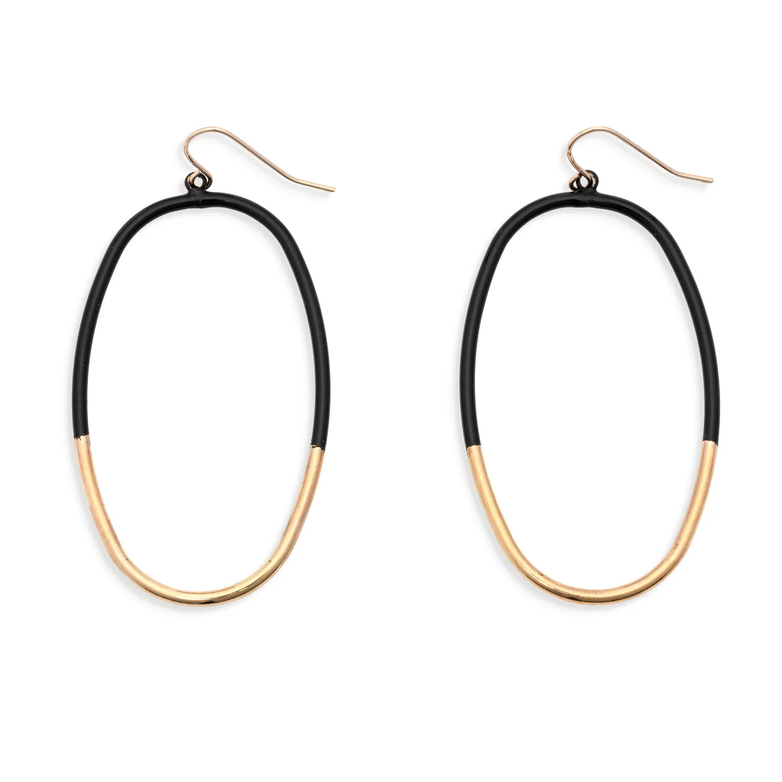 Leslie Curtis Raven Gold Black Hoop Earring