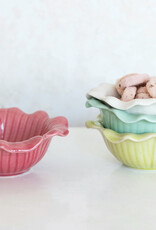 Debossed Stoneware Flower Bowl