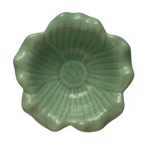 Debossed Stoneware Flower Bowl